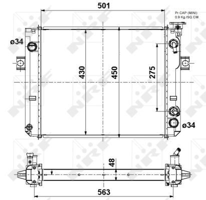Wasserkühler Toyota Forklift 8-Serie Alu 6R0121253, 6R0121253A, 6R0121253L, 6R0121253N