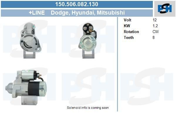 Starter Mitsubishi Pejero, 1.2 kw 458557 ,STR5069sa, 8052519F, JS781, 150506082, 3610035510, DRS316