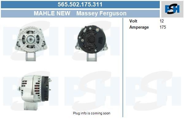 Lichtmaschine Massey Ferguson MF 8700; 175A, 565502175, 4287015F1, 4287015M1, 4287015M2