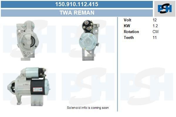 Starter Mitsubishi 1.2 kw M0T34771 ,M0T34771ZT, 910967, 1036620, 150910112, DRS0967, LRS03883, 25504