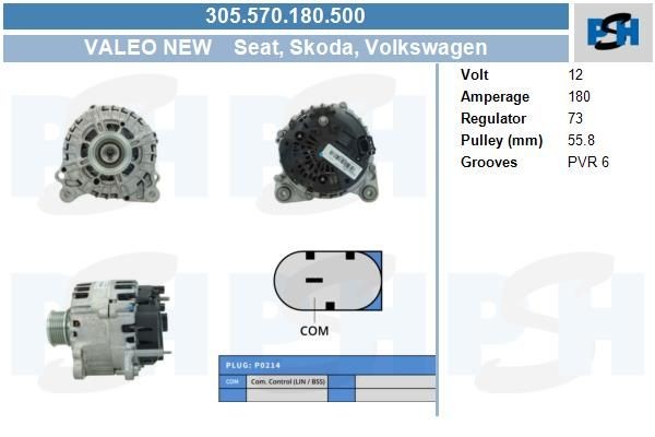 Lichtmaschine Seat Alhambra, Skoda Superb; VW Passat, CC, Sharan; 180A, 0121715071, 0121715171, 012