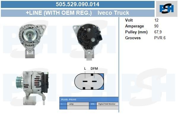 Lichtmaschine Iveco Daily, MAN TGA; 90A, 0124320001, 505529090, 0986041960, DRB1960