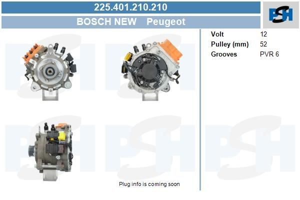 Lichtmaschine Peugeot 508 I, 508 SW I; 210A, 225401210, DRA1428, 931428, 9675616380