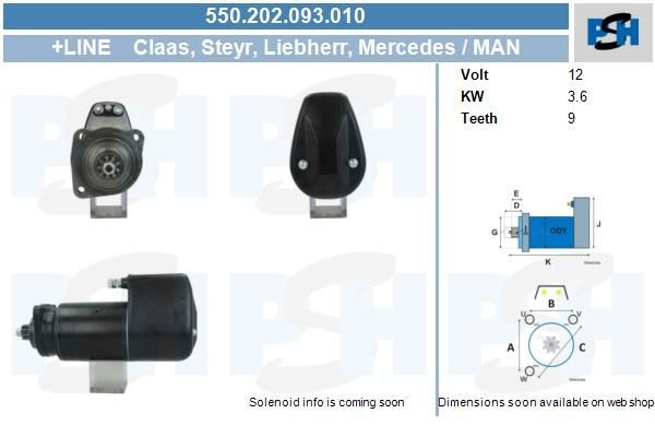 Starter Mercedes /MAN 3.6KW 0001413006 ,0001418012, 0001513101, 0001513301, 0001401044, 0001401049,