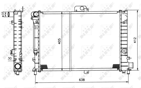 Wasserkühler Saab 9000 84- 1235000103, 1235000203, 1235000803, 1235001003, 1235001803, 1235002403,