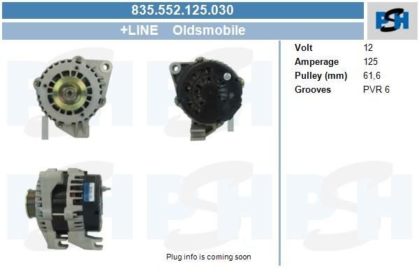 Lichtmaschine Oldsmobile 125A, 835552125, 10464442, 10464486, 10480303