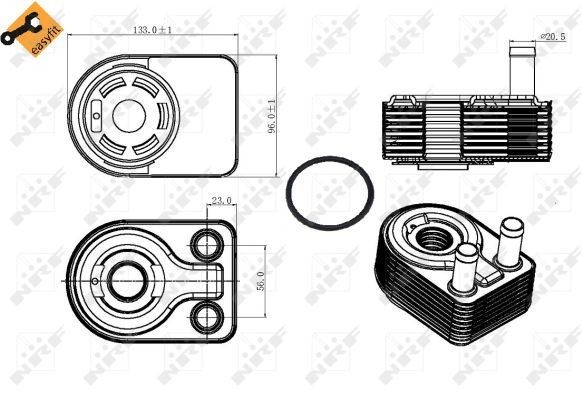 Ölkühler Ford Focus III, Ecosport, Fiesta VII 1761091, 1844735, CM5G6B856EA, CM5G6B856FA