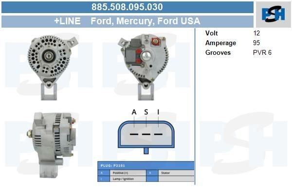 Lichtmaschine Ford USA 95A, 885508095, 10463955, 7754, 7755