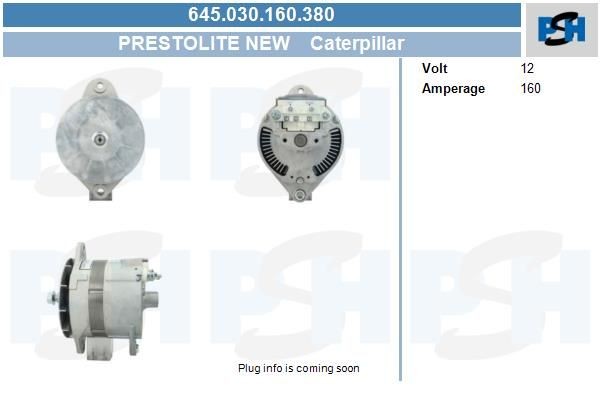 Lichtmaschine Caterpillar 160A, A001090772, 645030160, A0012824JB, A0012824LC