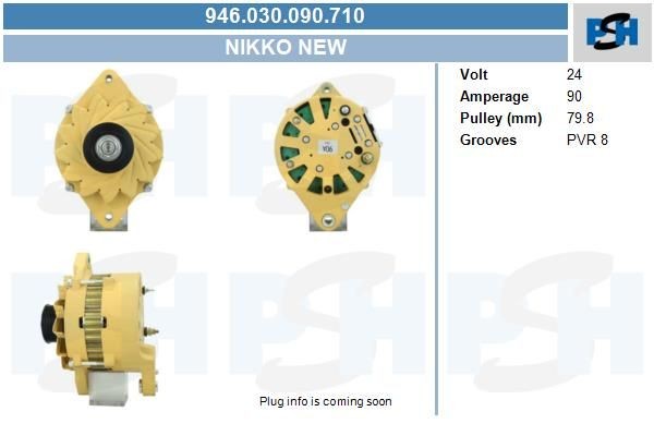 Lichtmaschine Komatsu 90A, 946030090, 0350008640, 0350008641, 0350008642