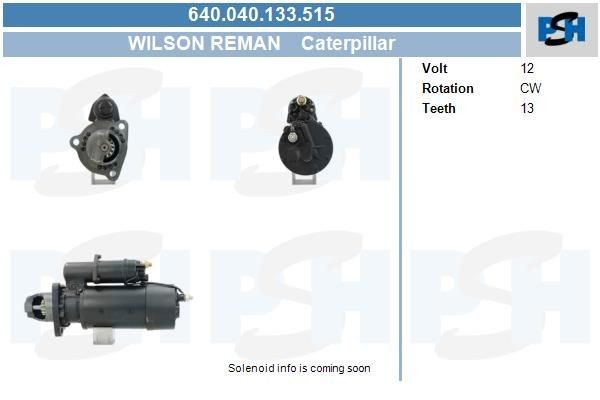 Starter Caterpillar 1990448 ,1990473, 1990479, 1993785, 640040133, 10461022, 10461133, 10478985