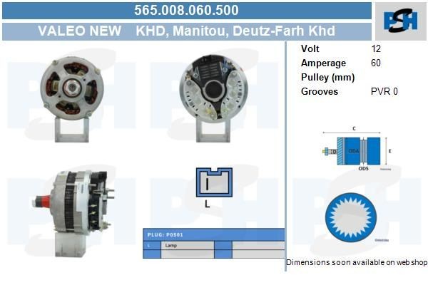 Lichtmaschine Deutz-Fahr Khd 60A, 565008060, 12302N, 14760, LRA01835