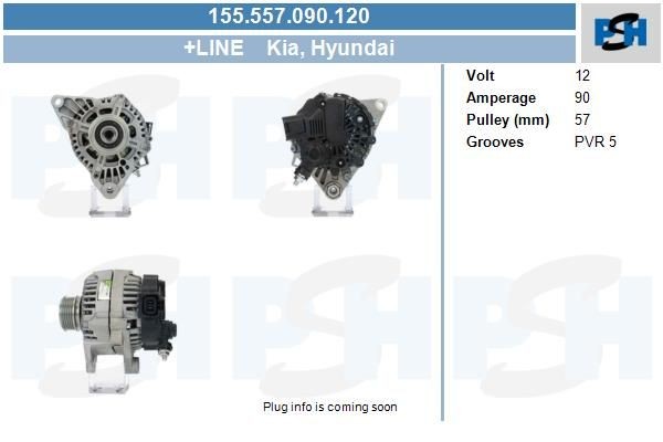 Lichtmaschine Hyundai Getz, i10; Kia Cee´d, Picanto, Venga; 90A, 155557090, 0986081310, 373002A010,