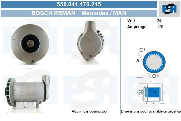 Lichtmaschine Mercedes 170A, 0121600511, 0121600512, 0121600518, B121622018