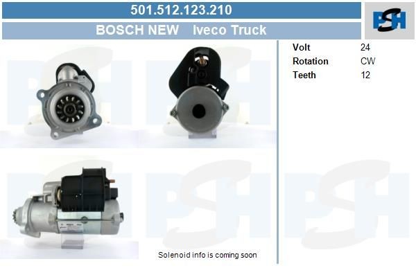 Starter Iveco ,, , , 0001231502, 0001263501, 501512123, 994327600