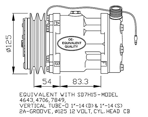 Klimakompressor für Universal SD7H15- 4643