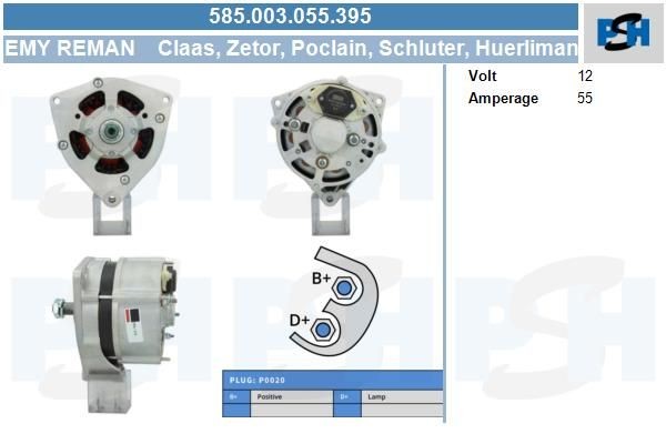 Lichtmaschine Iveco 55A, 0120400639, 0120400645, 0120400679, 0120400680