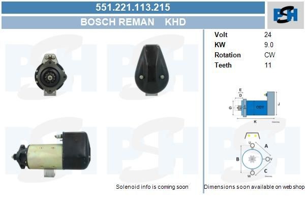 Starter KHD 9.0 kw ,, , , 0001510034, B001510216, 551221113, 1177812