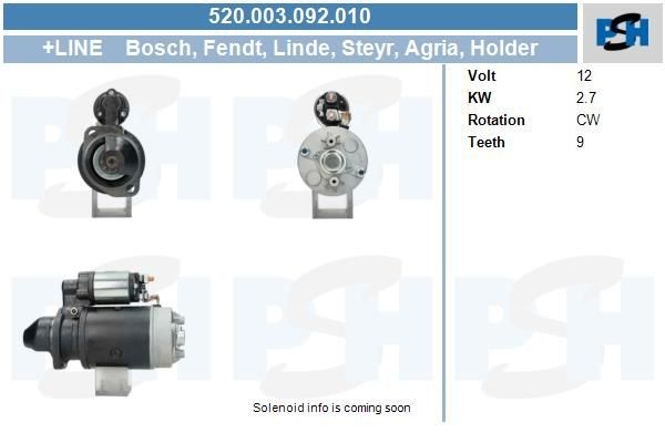 Starter Atlas 2.7 kw 0001358038 ,0001362017, 0001362018, 0001362040, 0001354012, 0001354027, 0001354