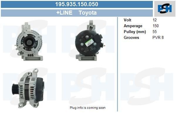 Lichtmaschine Toyota Land Cruiser 200, 150A, 195935150, 1042102830, 1042102831, 1042102832