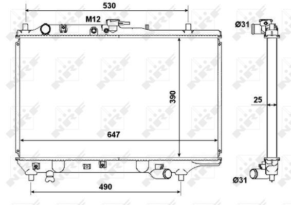 Wasserkühler Mazda 323 Turbo BP2615200D, BP2615200E, BP2615200F, BP2615200G, P2615200G