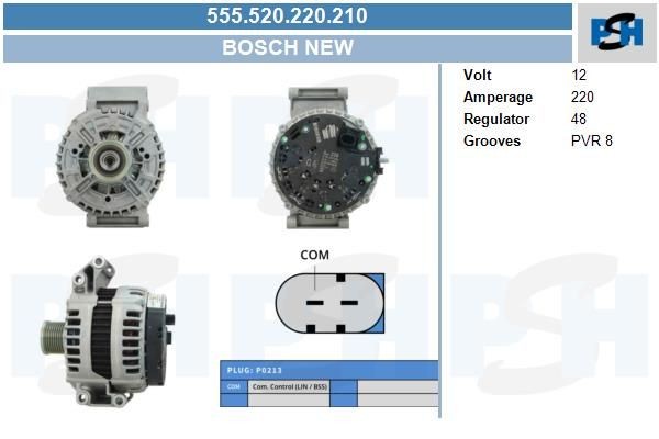 Lichtmaschine Mercedes E-Klasse, S-Klasse; 220A, 0121813004, 0121813104, 6291500050, A6291500050