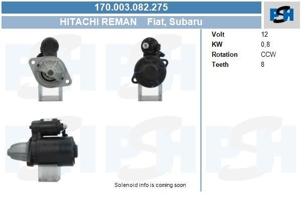 Starter Subaru 1407 ,LRS00782, 23300KA010, 23300KA020, ASS197, ASS207, 170003082, 0986015481