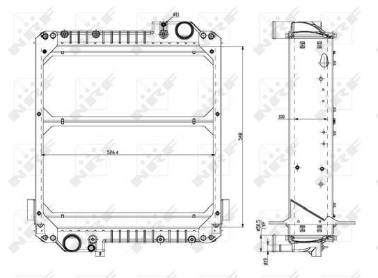Wasserkühler Massey Ferguson 6265, 6270, 6280,6290 3781116M1, 3808158M3, 3808159M2, 3808159M3, 3810