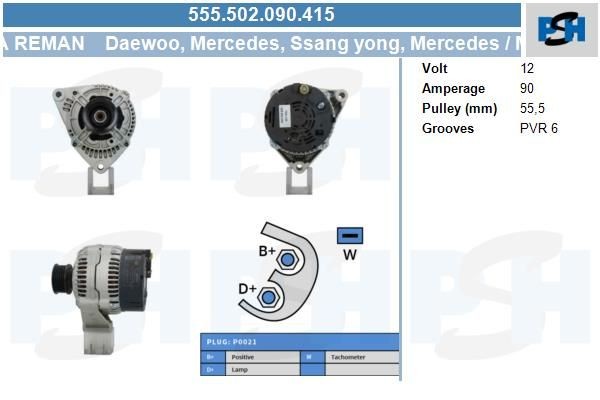 Lichtmaschine Mercedes/ Puch G-Modell, 90A, 0111540402, 0123320010, 0123320045, 0123320061