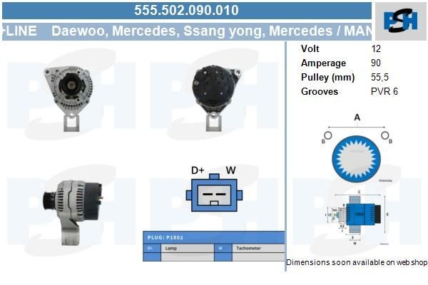 Lichtmaschine Mercedes/ Puch G-Modell, 90A, 0111540402, 0123320010, 0123320045, 0123320061