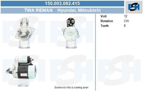 Starter Mitsubishi 0.9 kw JS1003 ,M003T43381, M3T43381, MD192227, ACS130, 150003082, 0986017651, DRS