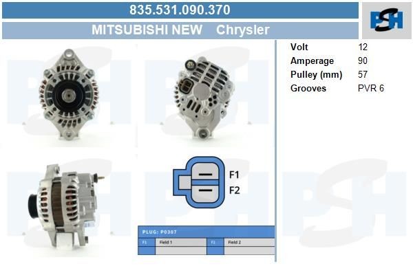 Lichtmaschine Chrysler Stratus, 90A, 835531090, DRA4179, LRA01160, 274778