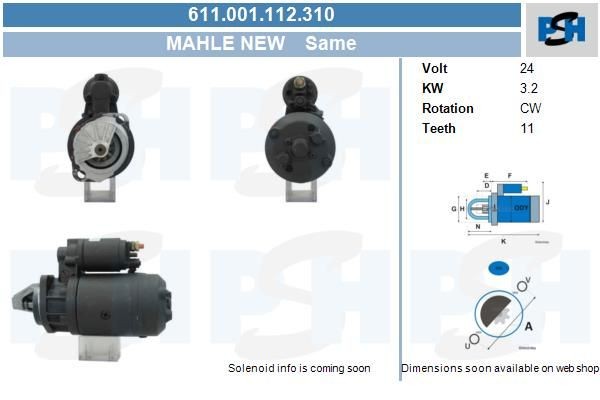 Starter Same 3.2 kw IS0554 ,MS262, , , 0001363102, 0001363105, 611001112, 296191200