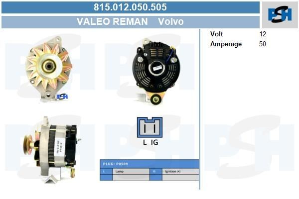 Lichtmaschine Volvo 50A, 815012050, 0986034821, DRA4821, 3217
