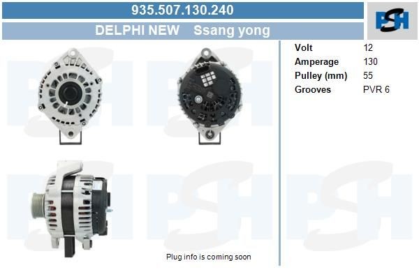 Lichtmaschine Ssang Yong 140A, 935507130, LRA04067, 287676, 6711540302