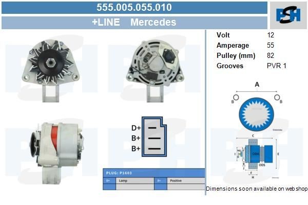 Lichtmaschine Mercedes 55A, 0120400858, 0120489061, 0120489469, 0120489526