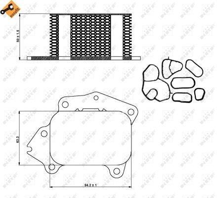 Ölkühler Citroen C3, C4, Ford Fiesta V, Mazda 3, Mitsubishi ASX 1103L1, 1103P0, 11427805977, 1254386