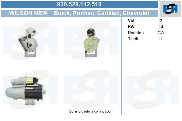 Starter Chevrolet 1.4 kw 91014323 ,112897, , , 830528112, 9000773, 6442, LRS01786
