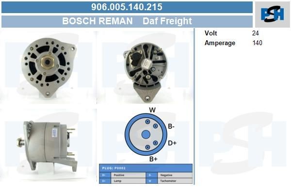 Lichtmaschine Peugeot Boxer, 140A, 0120689542, 0120689546, 0120689572, 906005140