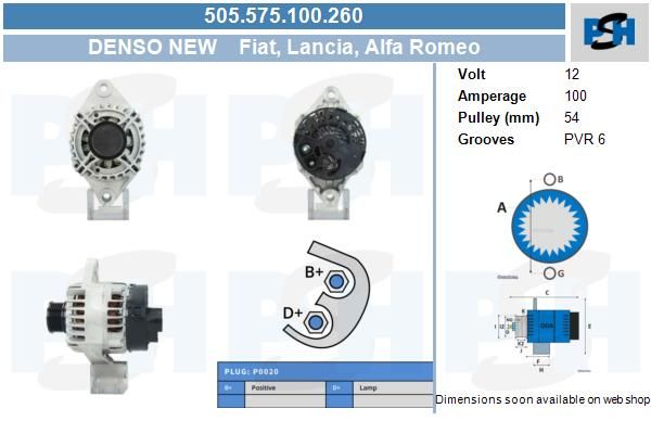 Lichtmaschine Fiat Bravo Croma Doblo Idea Punto Stilo Ducato Opel Astra Vectra Zafira