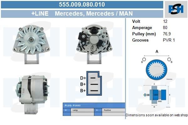 Lichtmaschine Mercedes 80A, 0120469583, 0120469584, 0120469588, 0120469589