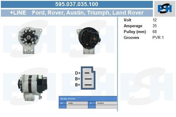 Lichtmaschine Ford 35A, 595037035, 0986044601, 14030, LRA00101