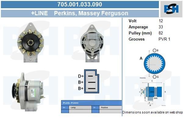 Lichtmaschine Massey Ferguson 33A, 9120143200, 9120143201, 705001033, DRA3458
