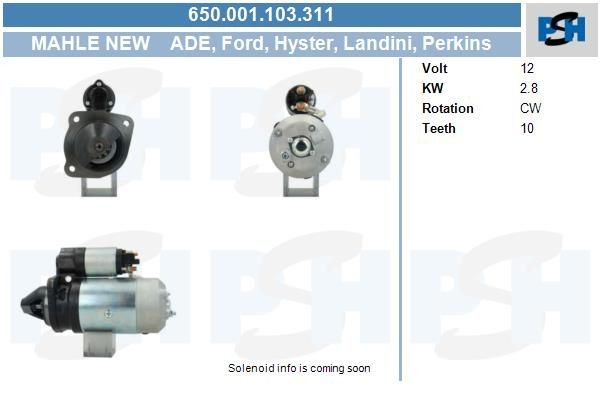 Starter Opel Signum, Vectra; Proton Persona, Toyota Hilux, Hiace; 2.8 kw 3542185M92 ,3546391M91, 35