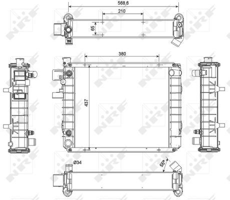 Wasserkühler Yale, Forklift 1737170, 2039172, 580015726, 580018726, 8504628