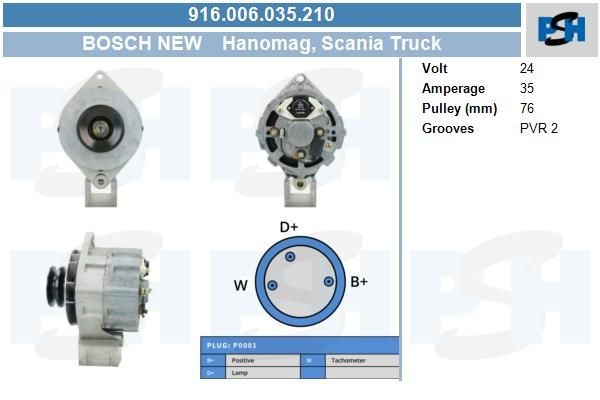 Lichtmaschine Scania 35A, 0120489192, 0120489702, 9120080134, 9120144100