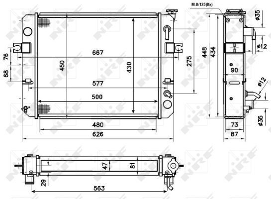 Wasserkühler Toyota Forklift 8-Serie Copper 16420F218071, 16420F318071