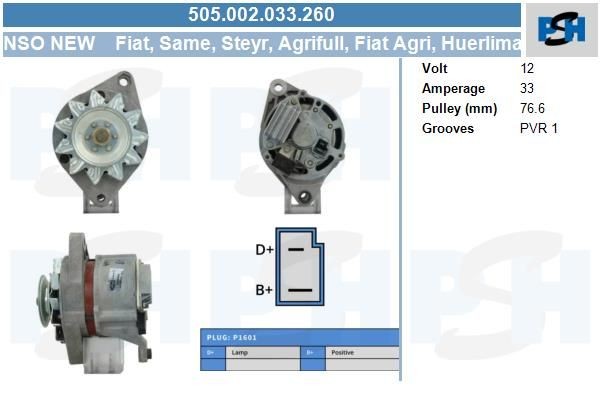 Lichtmaschine Fiat 33A, 0120300528, 0120300529, 0120300558, 0120300559
