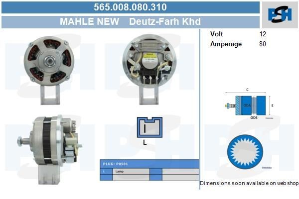 Lichtmaschine Deutz-Fahr Khd 80A, 565008080, DRA0409, LRA03118, 2541709