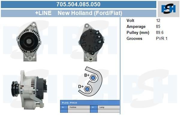 Lichtmaschine New Holland 85A, 705504085, LRA02550, LRA2550, 284894